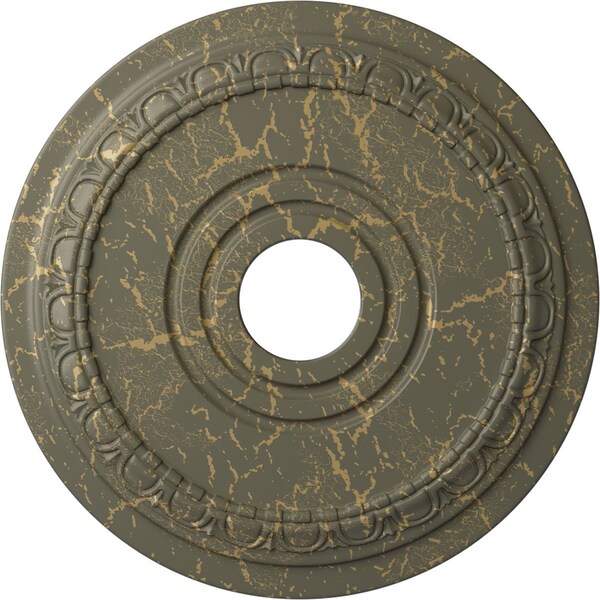 Ekena Millwork Munich Ceiling Medallion (Canopies up to 5 5/8"), 17 1/2"OD x 3 5/8"ID x 1"P, Witch Hazel Crackle CM17MUWHC - main